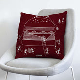 Mandala Themed Food Printed 4 Red Cushion with Covers For Home Decor